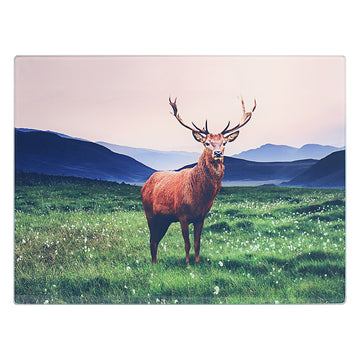 Highland Stag Tempered Glass Chopping Cutting Board