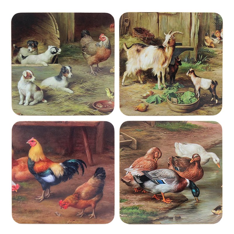 Edgar Hunt Artistic Set of 4 Cork Coasters