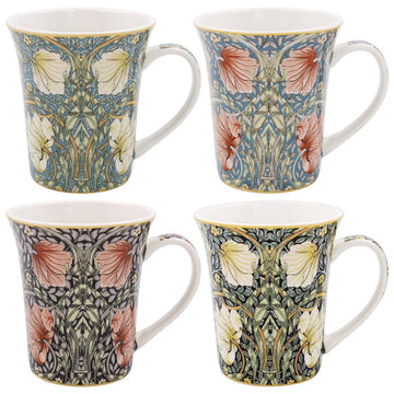 William Morris Pimpernel Set of 4 300ml Fine China Mugs