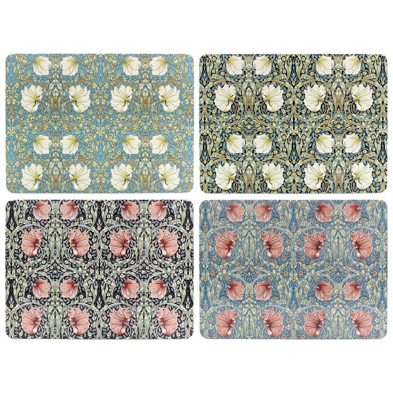 4pcs William Morris Pimpernel Cork Back Placemats