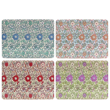 4pcs William Morris Pink & Rose Cork Back Placemats