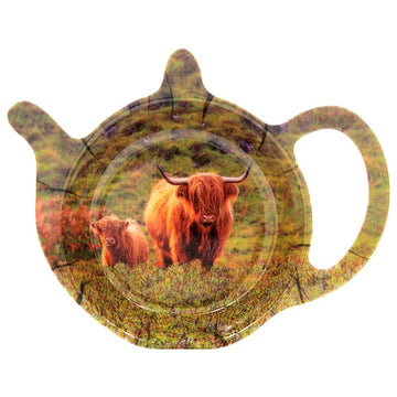 Country Highland Cow & Calf Tea Bag Tidy