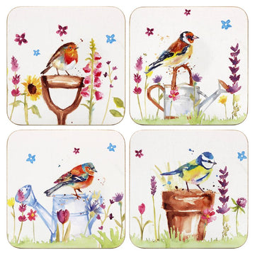 4pcs Coaster & 4pcs Placemats Garden Birds Design by Jennifer Rose