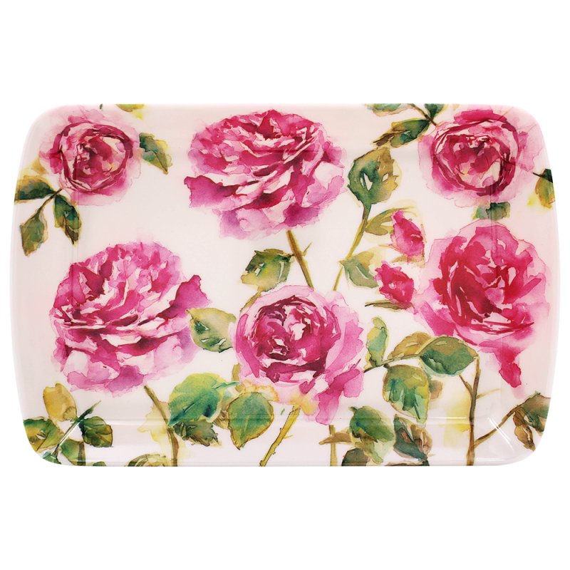 Rose Garden Melamine Small Serving Tray