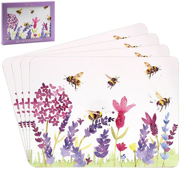 Set of 4 Lavender & Bees Placemats (design by Jennifer Rose)