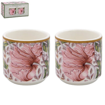 2Pcs W Morris Pimpernel Floral Design Ceramic Egg Cups