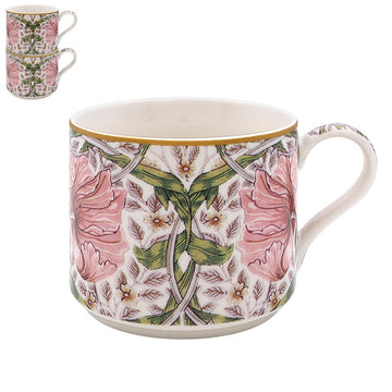 2pc Ceramic Pimpernel Floral Style Stacking Mugs