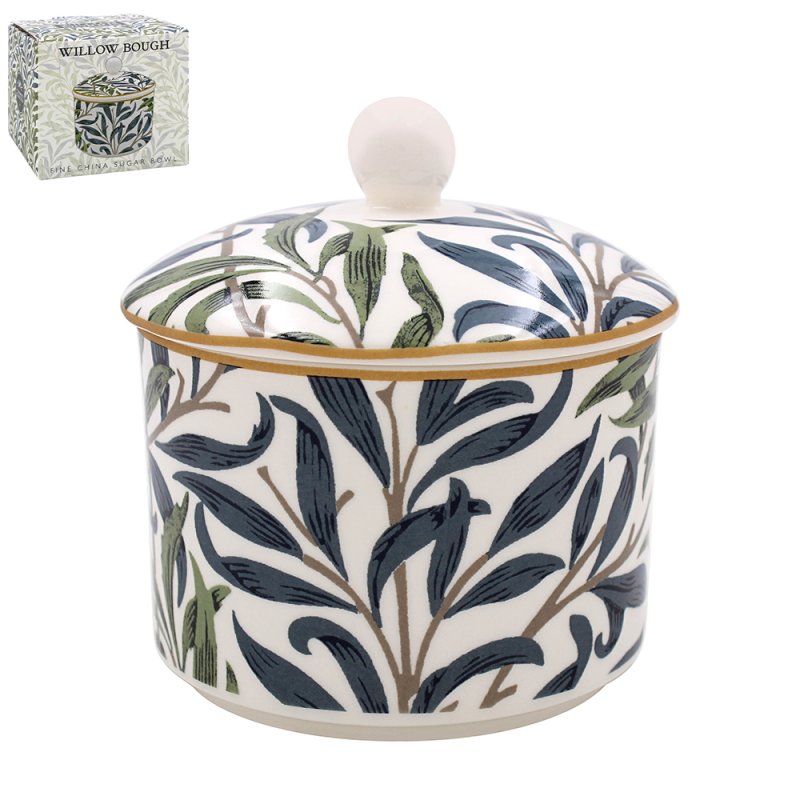 Willow Bough Nature Leaf Foliage Design Ceramic Sugar Bowl