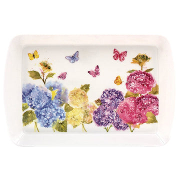 Small Floral Pink Melamine Butterfly Blossom Design Serving Tray