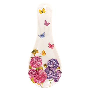 Floral Pink Melamine Butterfly Blossom Design Spoon Rest