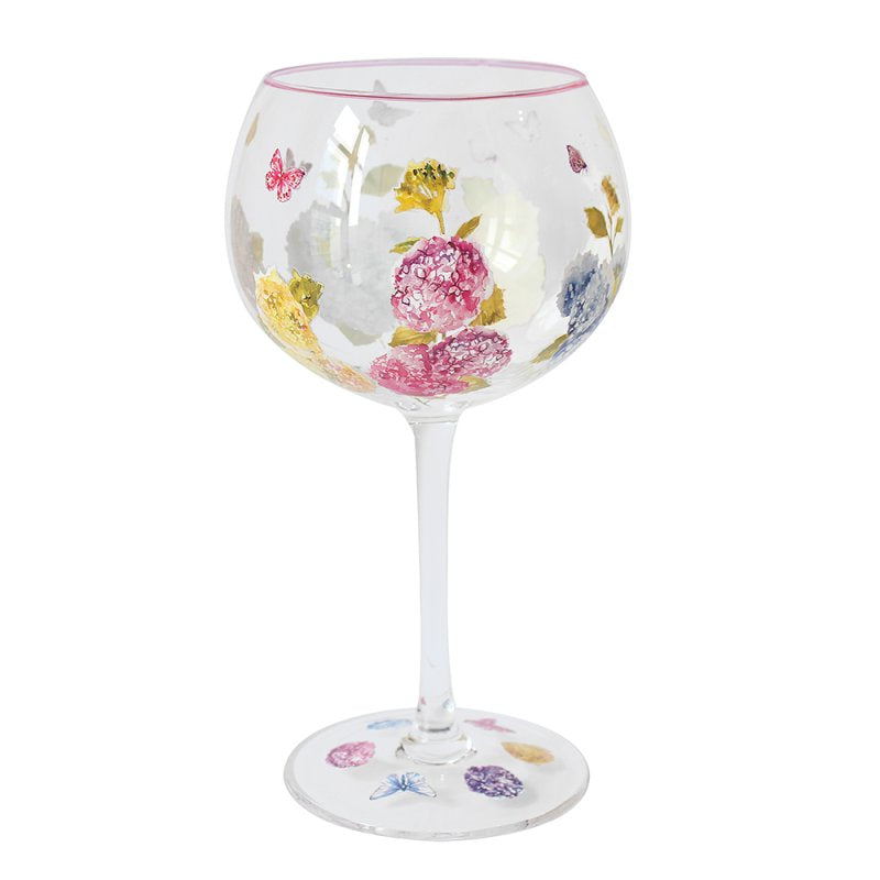 Lynsey Johnstone Hand Painted Butterfly Blossom Gin Glass