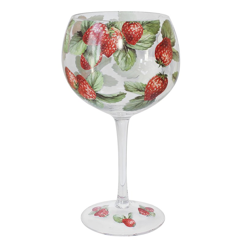 Lynsey Johnstone Hand Painted Strawberry Field Gin Glass