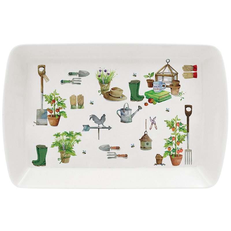 Green Fingers Small Melamine Garden Theme Serving Tray