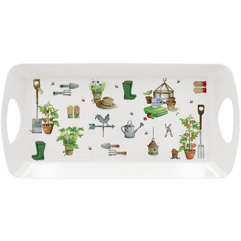 Green Fingers Medium Melamine Garden Theme Serving Tray