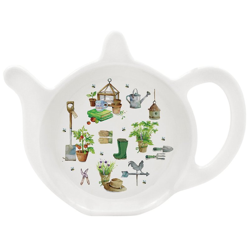 Green Fingers Melamine Garden Theme Teabag Tidy