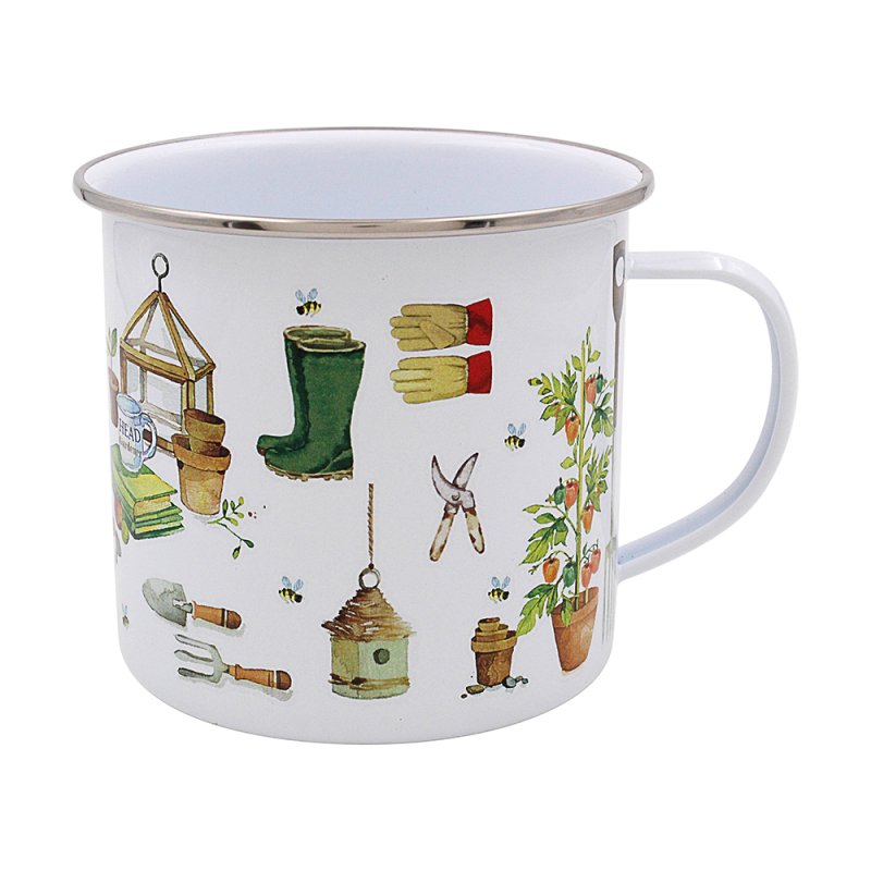 450ml Green Fingers Theme Tin Mug