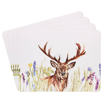 4pcs Highland Stag Design Cork Placemats