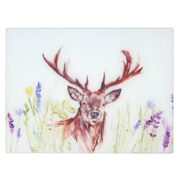 Highland Stag Toughened Worktop Saver Glass Chopping Board