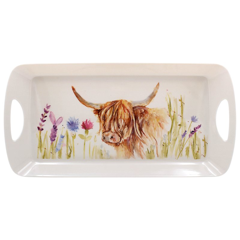 Medium Highland Cow Design Melamine Tray