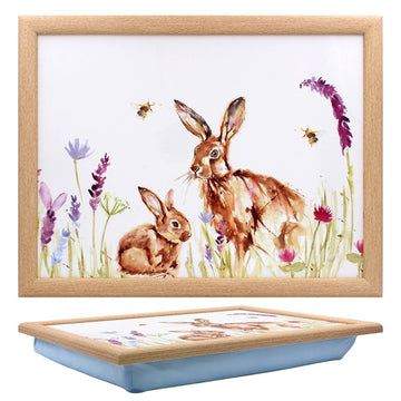 Hares Rabbit Floral Cushioned Laptray