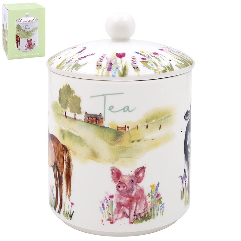 800ml Collie & Sheep Ceramic Tea Canister With Lid