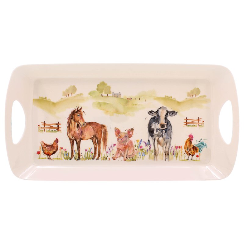 Medium Farmyard Animals Melamine Serving Tray