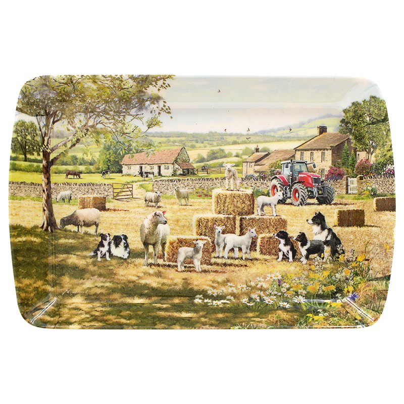Small Melamine Collie & Sheep Serving Tray
