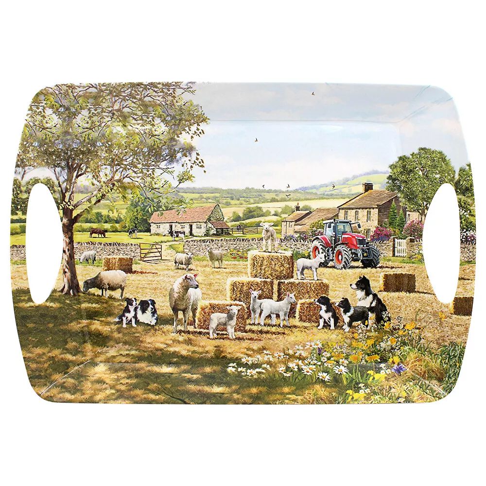 Large Melamine Collie & Sheep Serving Tray