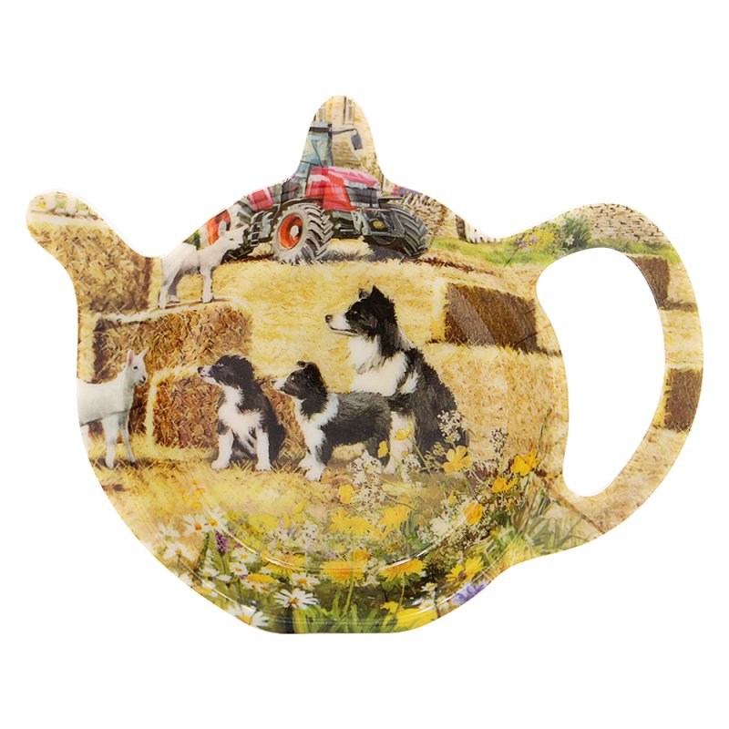 Melamine Collie & Sheep Teabag Tidy