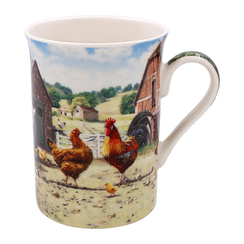 Fine China Cockerel & Hen Mug