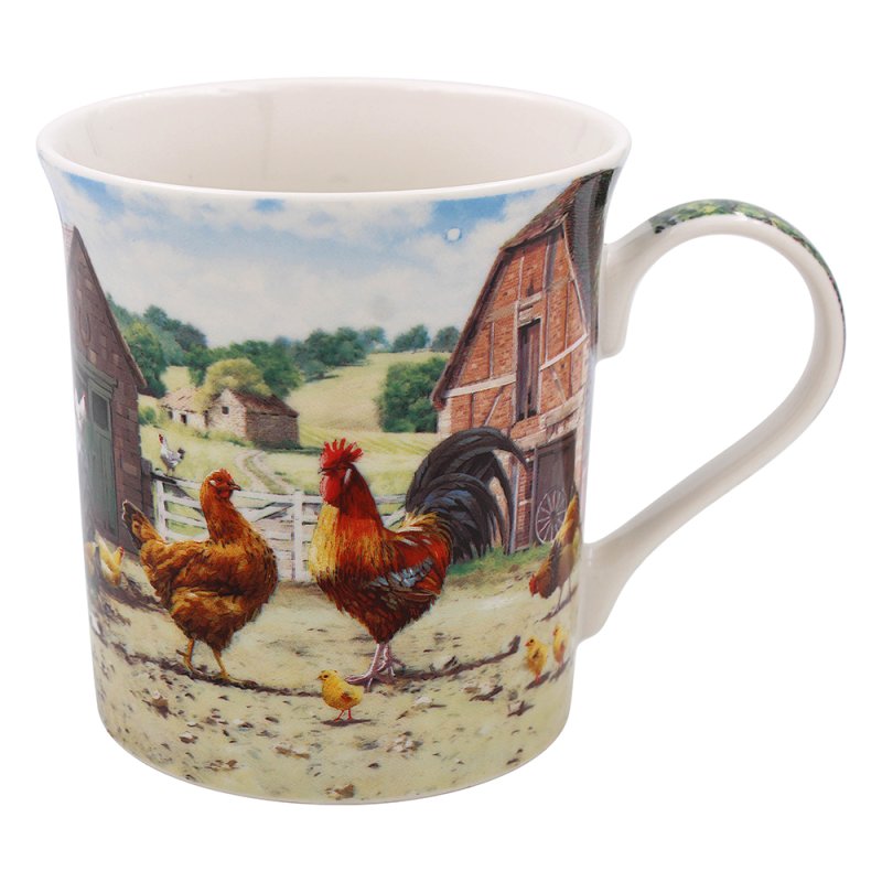 Fine China Cockerel & Hen Mug