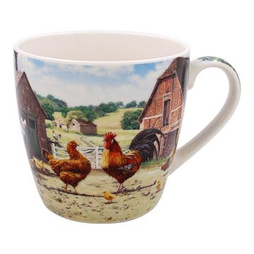 2pcs 450ml Fine China Cockerel & Hen Mug
