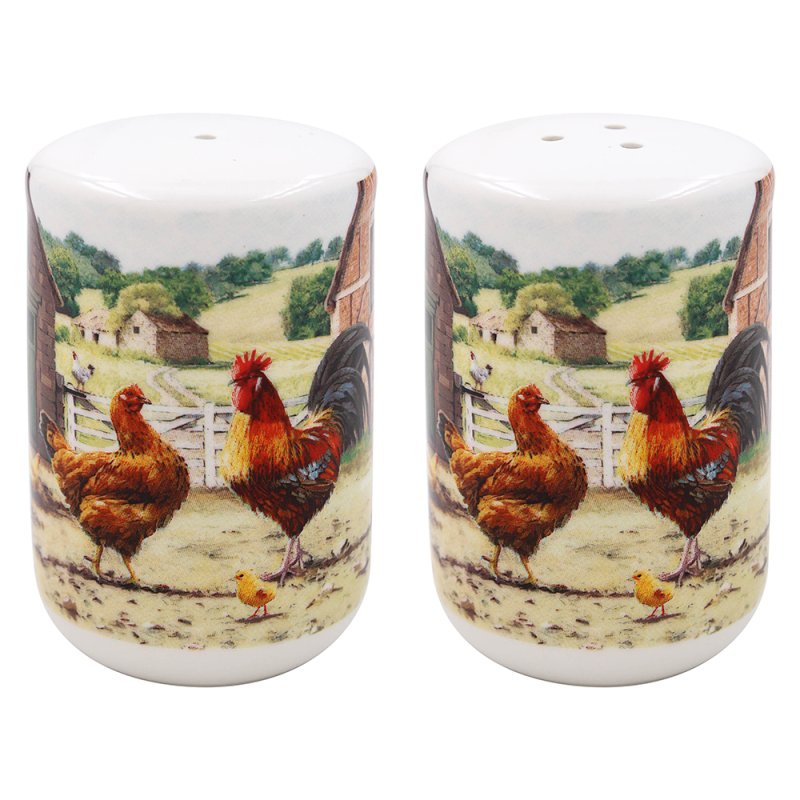 Fine China Cockerel & Hen Salt & Pepper Shakers