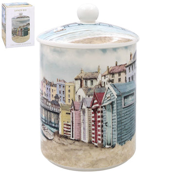 800ml Sandy Bay Beach Ceramic Canister With Lid