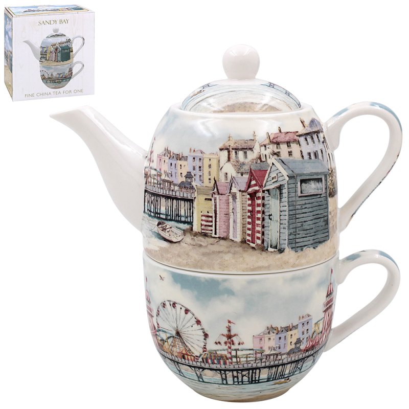 Sandy Bay Beach Ceramic Single Serve Tea For One