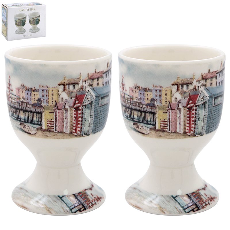 Sandy Bay Beach Ceramic Egg Cups