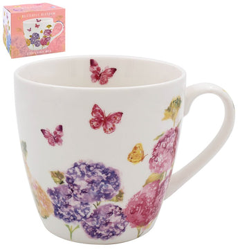 450ml Butterfly Blossom Design Ceramic Breakfast Mug
