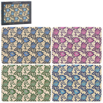 William Morris 4pc Anemone Cork Back Placemats