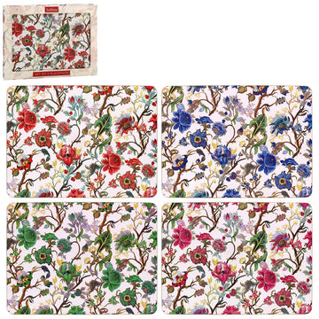4Pcs William Morris Anthina Cork Back Placemats Set