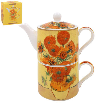 Van Gogh Sunflowers Art Ceramic Tea For One