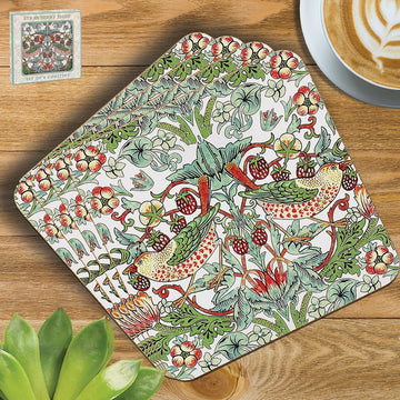 8Pcs William Morris Strawberry Thief Coasters Set
