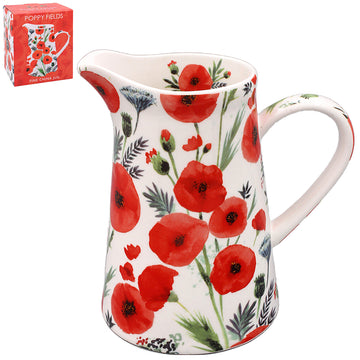 Poppy Ceramic Jug Pitcher Finola Stack Flowers
