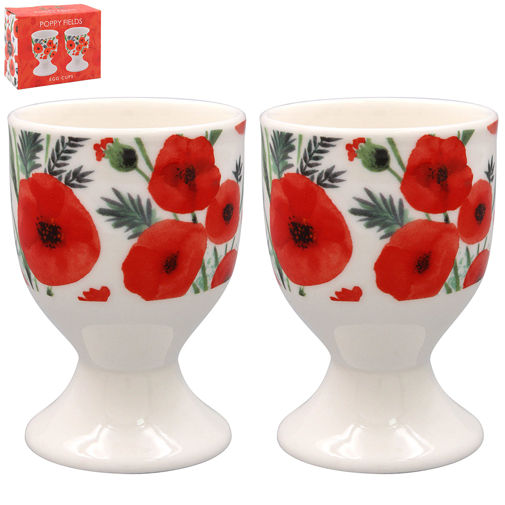 Poppy Egg Cups Set of 2 Finola Stack Ceramic Break