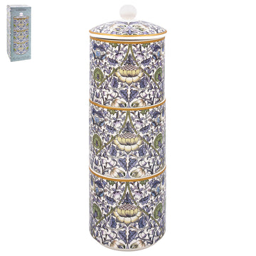 3Pcs William Morris Lodden Ceramic Stacking Storage Jars Set