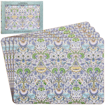4Pcs William Morris Lodden Cork Back Placemats