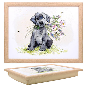 Dog with Flowers Cushioned Laptray