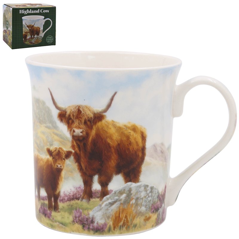 Highland Cow Country Farm Fine China Mug