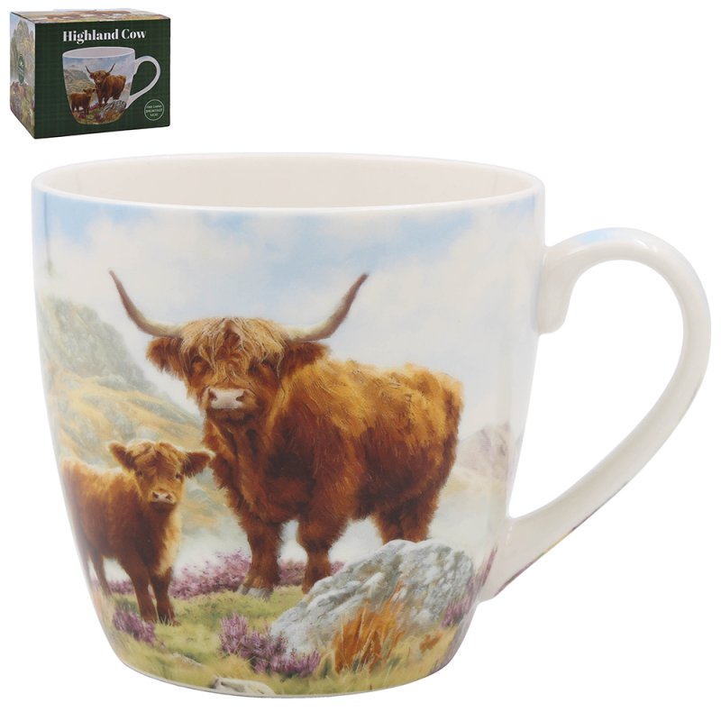 Highland Cow Ceramic Breakfast Mug