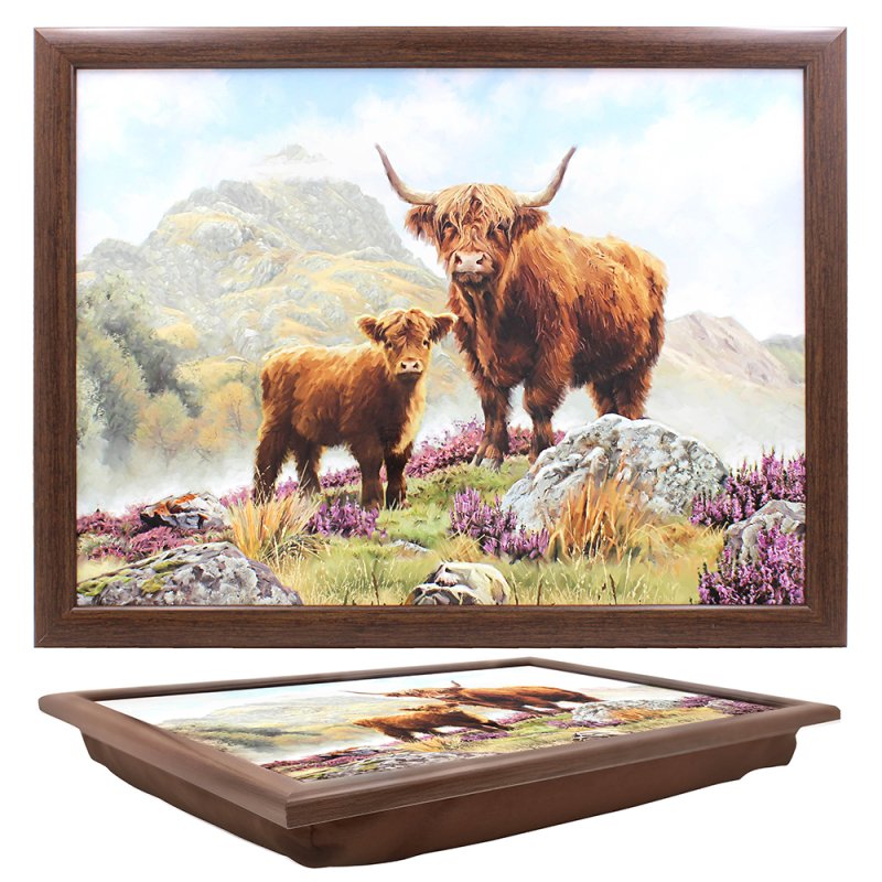 Lap Tray Highland Cow Cushioned Bean Bag Padded
