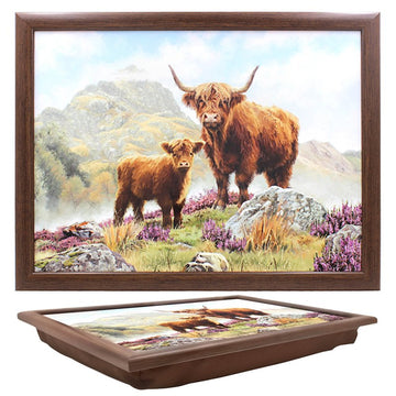 Lap Tray Highland Cow Cushioned Bean Bag Padded
